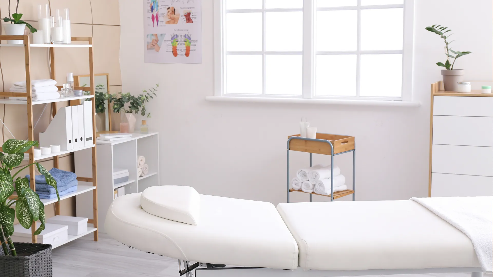 empty room with massage bed